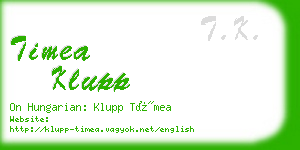timea klupp business card